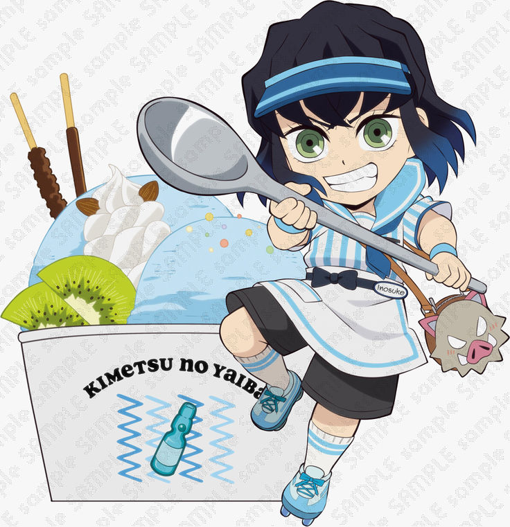 アニメ「鬼滅の刃」嘴平伊之助 アイスクリームカフェ2023 みにきゃら