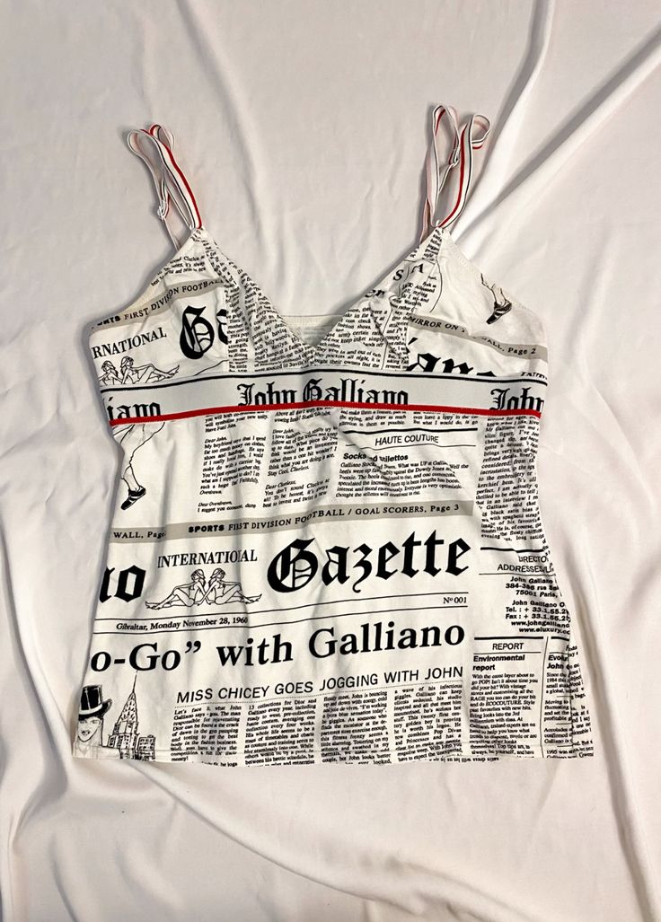 John Galliano newspaper gazette vintage top