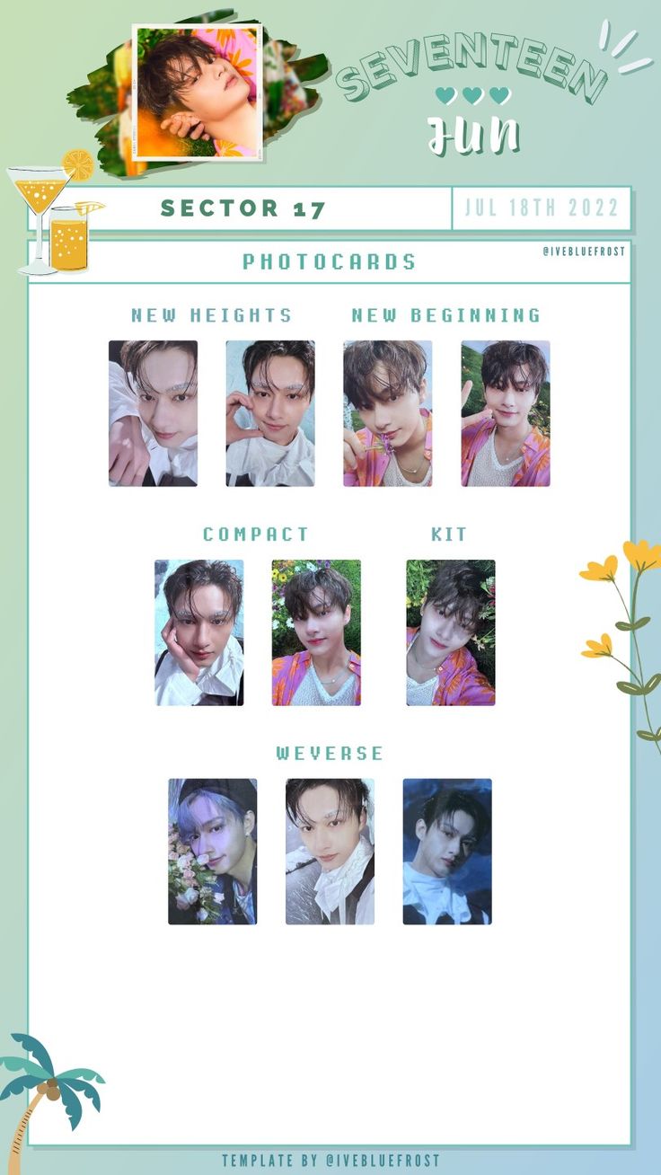 SEVENTEEN | JUN | SECTOR 17 | PHOTOCARD TEMPLATE
