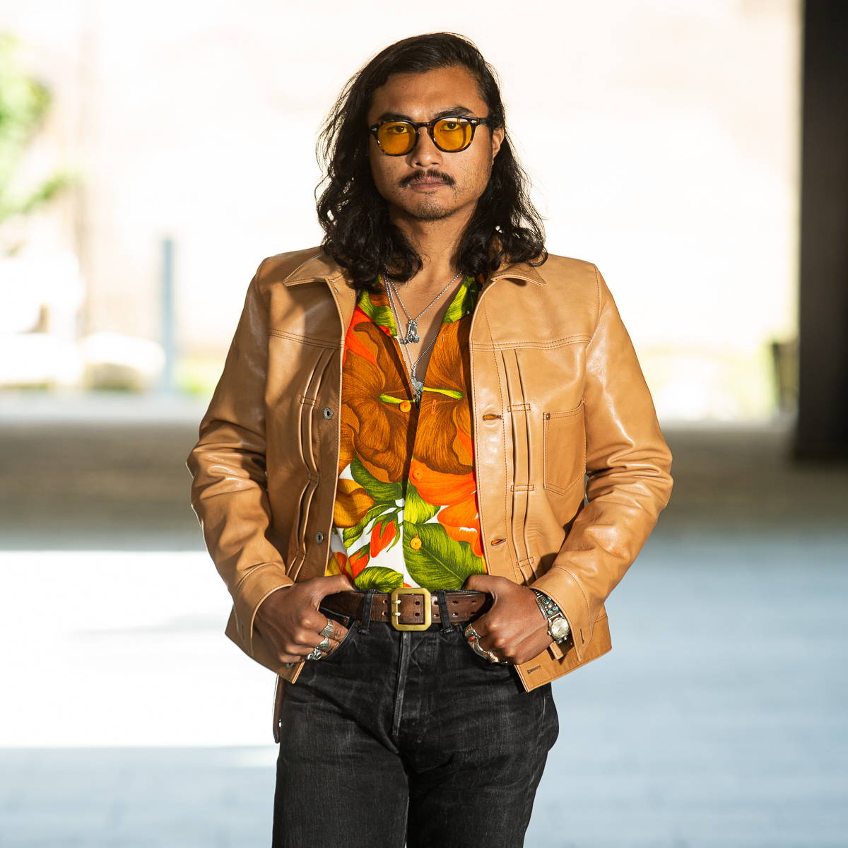 Kakishibu Persimmon Tanned Horsehide Type Jacket (KB-140-T) DEEP