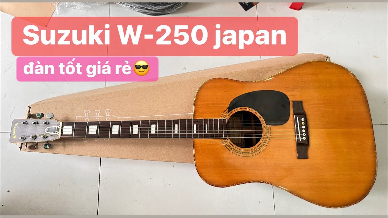 Đàn guitar acoustic Suzuki W-250 japan. Giá 1tr700k ( test guitar
