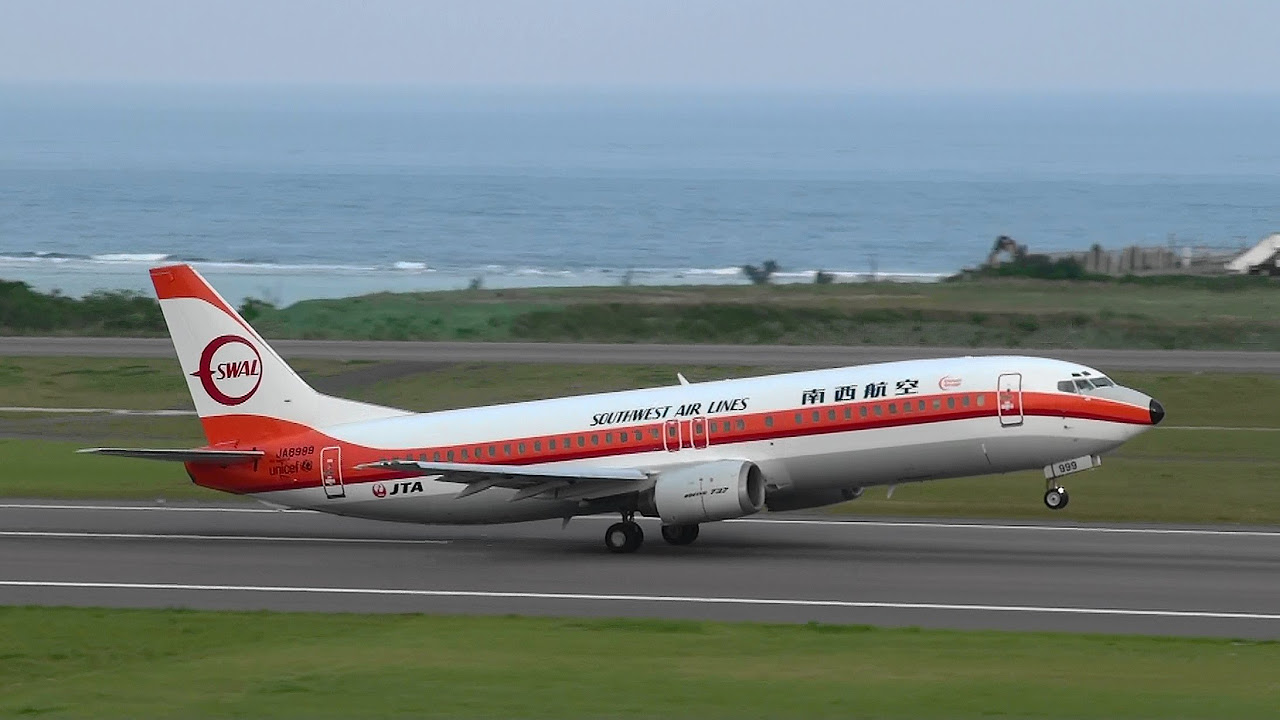 SWAL JET Livery] JTA Boeing 737-400 JA8999 TAKE-OFF NEW ISHIGAKI