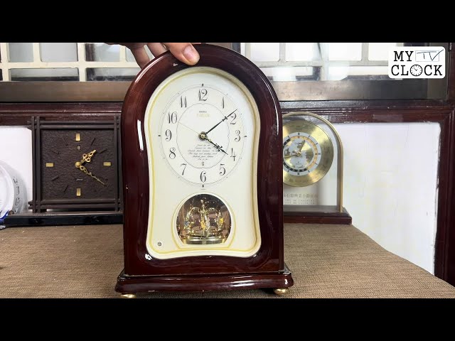 SEIKO EMBLEM HW467B Hi-Fi Wooden Melody Table clock セイコー