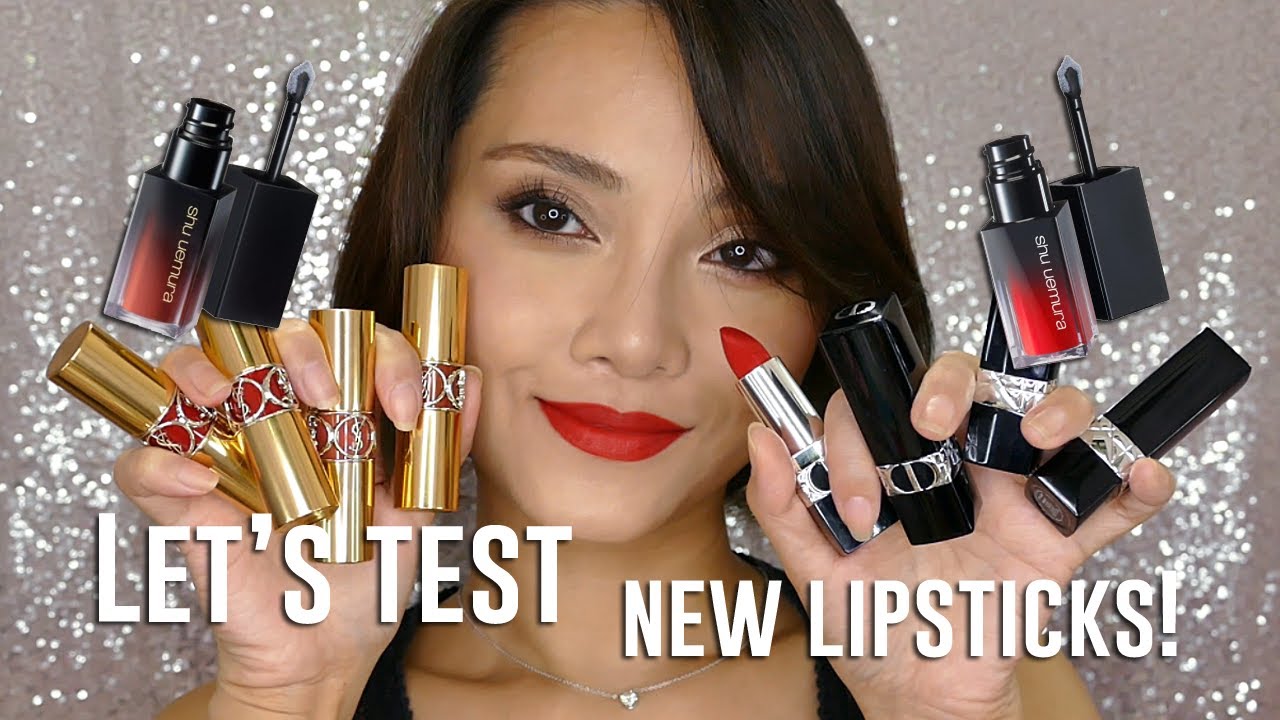 Lip-Swatching New Lipstick Releases! Dior, YSL, Shu Uemura - YouTube