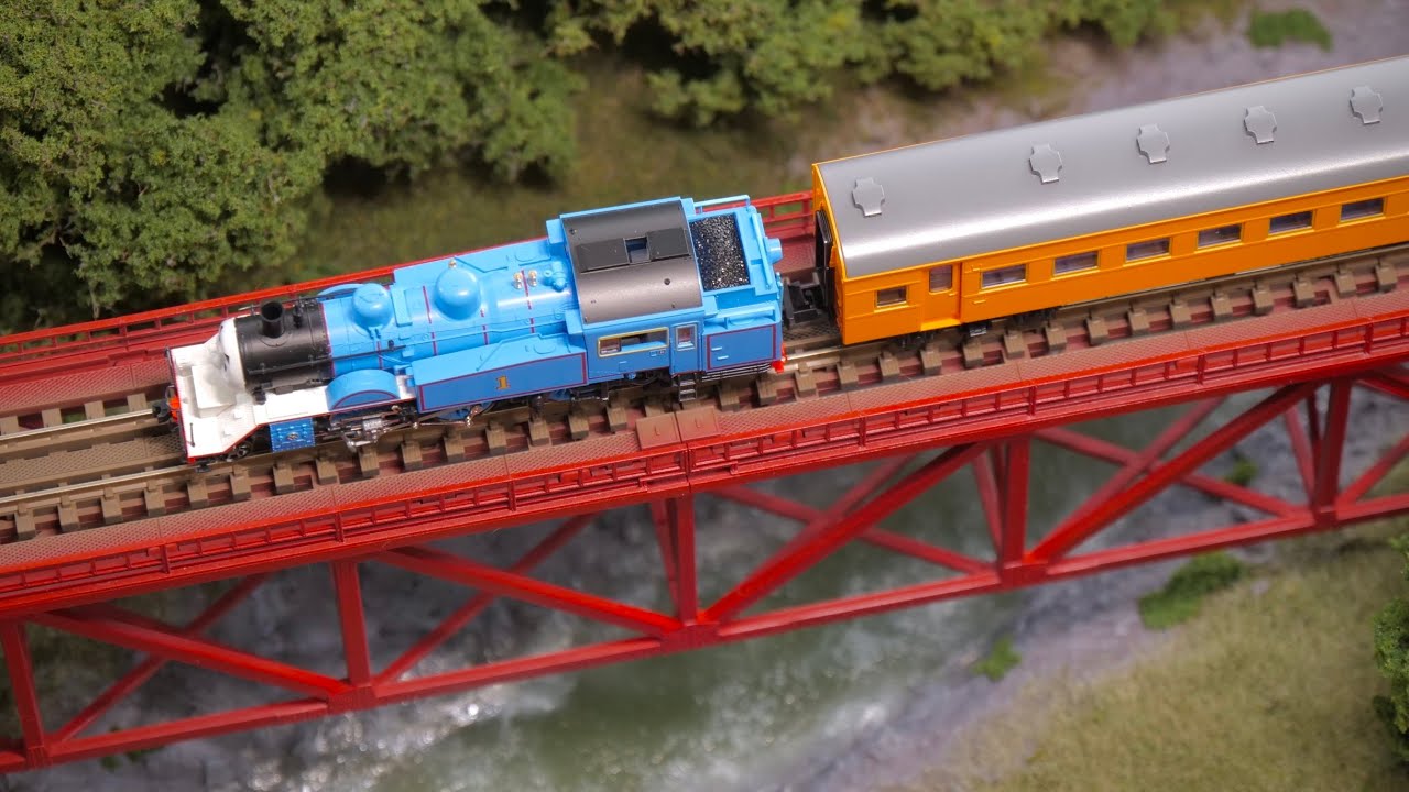 上路式トラス鉄橋がある渓谷のジオラマを作る / Nゲージ 鉄道模型