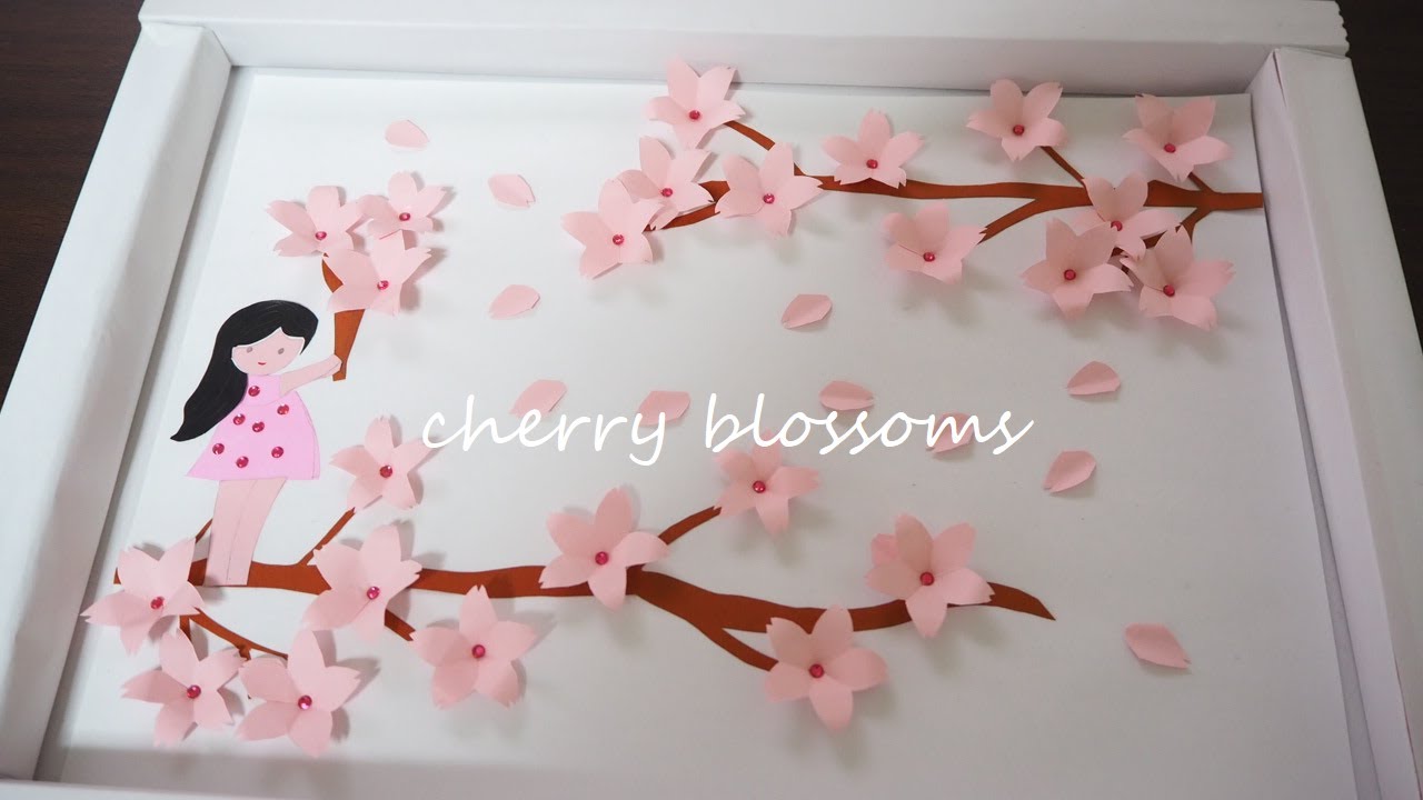 How to make paper sakura/折り紙で満開桜吊し飾り、入学式に桜で