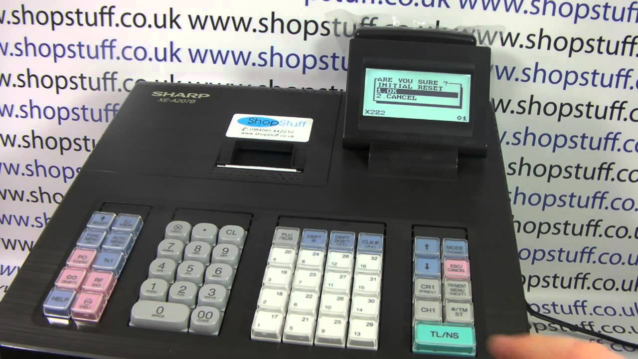 Sharp XE-A207 Cash Register Instructions: How To Clear Down The