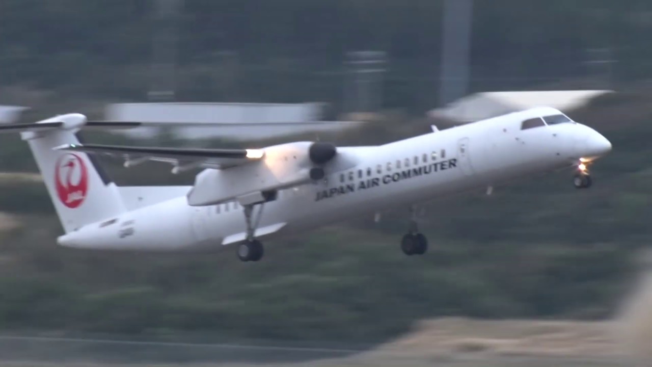 JAC日本エアコミューターボンバルディアDHC8-Q400種子島空港ラスト