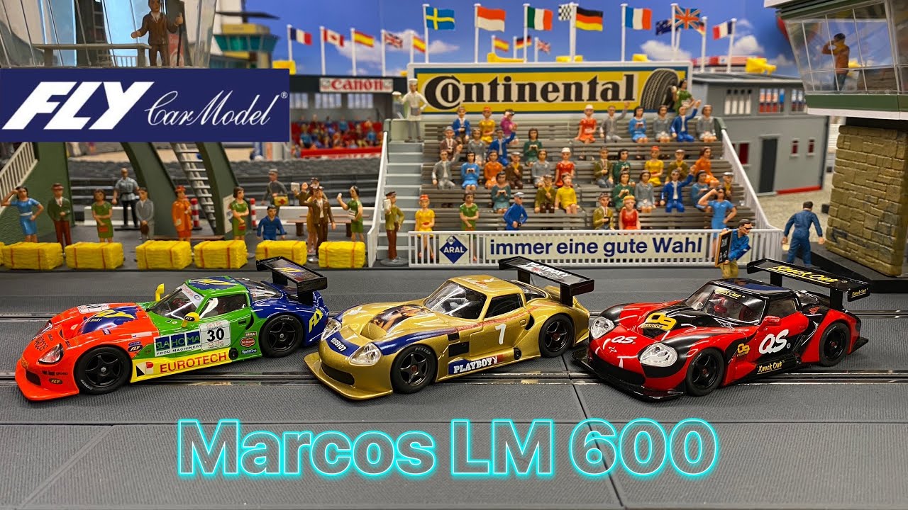 Fly Slotcar ohne Magnet unfahrbar ? - Marcos LM 600 Slot Car - YouTube