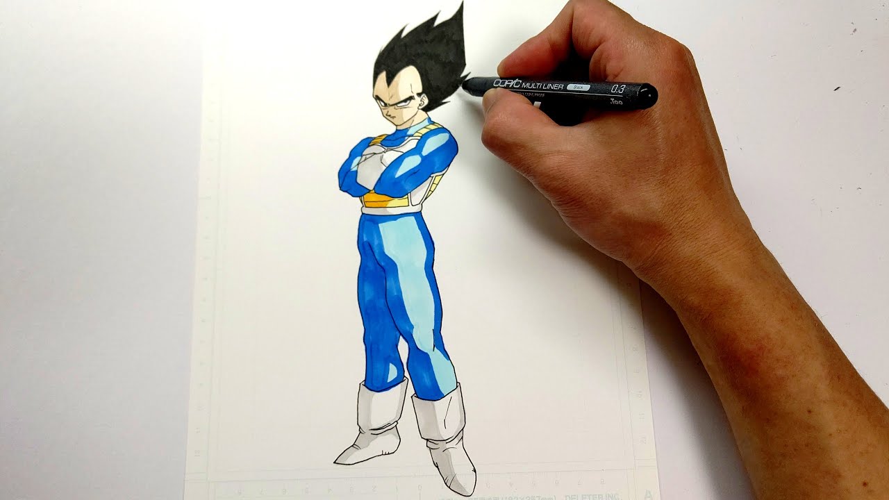ドラゴンボール】腕組みをするベジータを描いてみた！ - YouTube