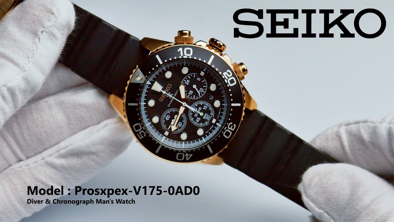 Seiko Prospex V175-0AD0 Diver Chronograph Watch - YouTube
