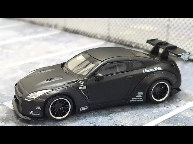 MINI GT LB-WORKS Nissan GT-R (R35) Matte Black Type 1, Rear Wing