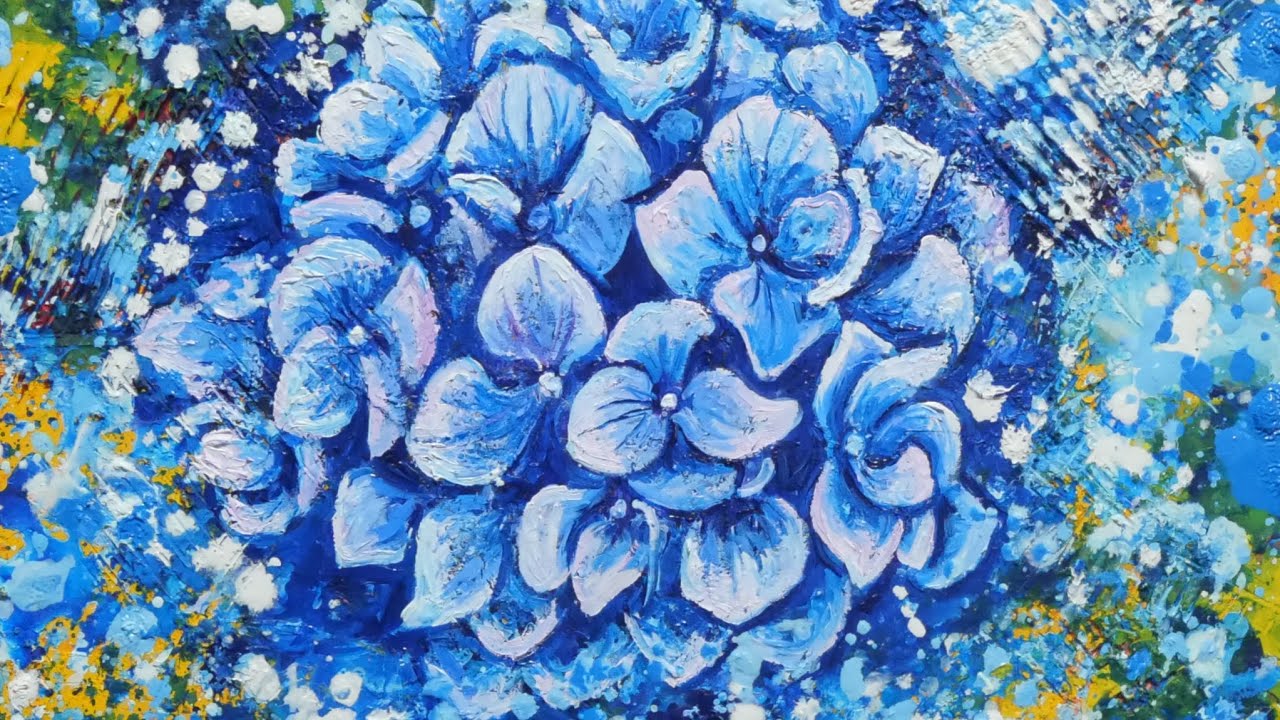 油絵】【雨の紫陽花】 #油絵 #手書き #アート #絵画 #絵 #油彩画 #美術