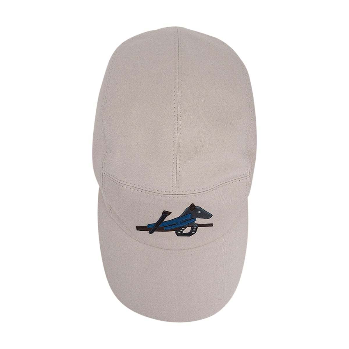 Hermes Cap Nevada Puzzle Equestre Hat Ecru Cotton 58 New | Mightychic