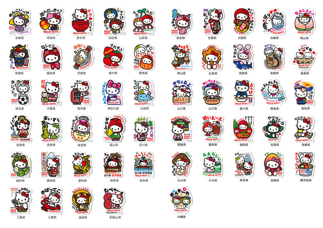 全国ご当地キティステッカー」発売 - 観光経済新聞