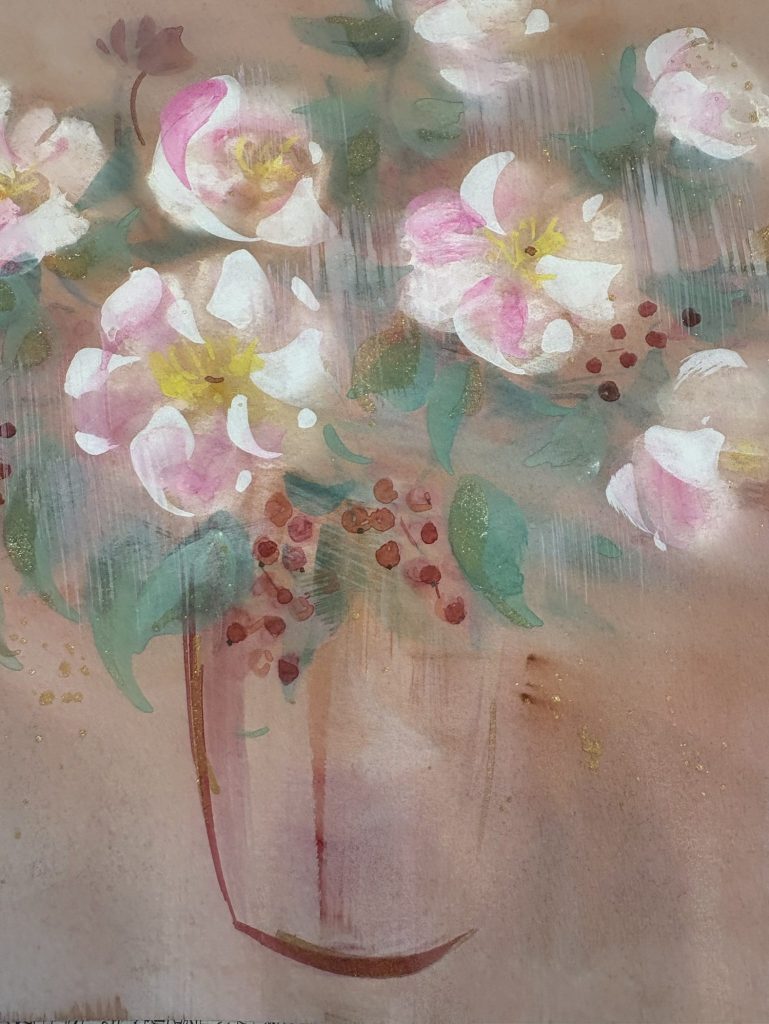 サロン教室にて。 | 堀井かずえ | 花の絵ファンタジック水彩画