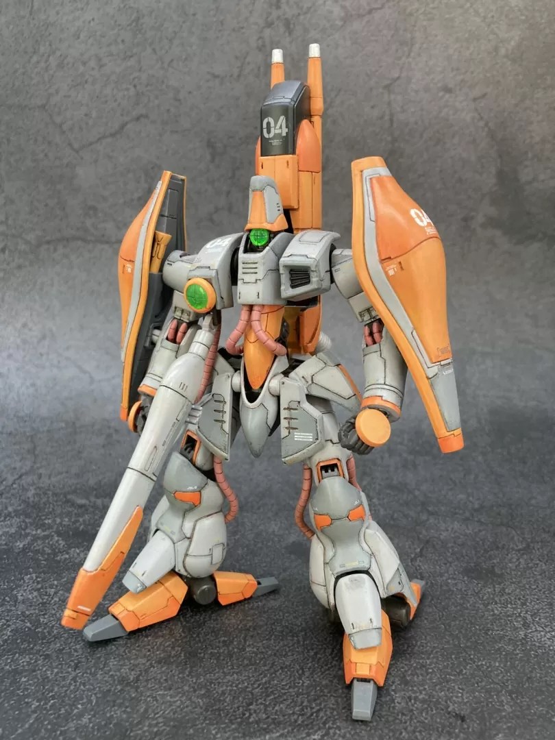 ガンプラ作例】HGUCガザC作例－全塗装＆色鉛筆グラデーション｜筆塗り