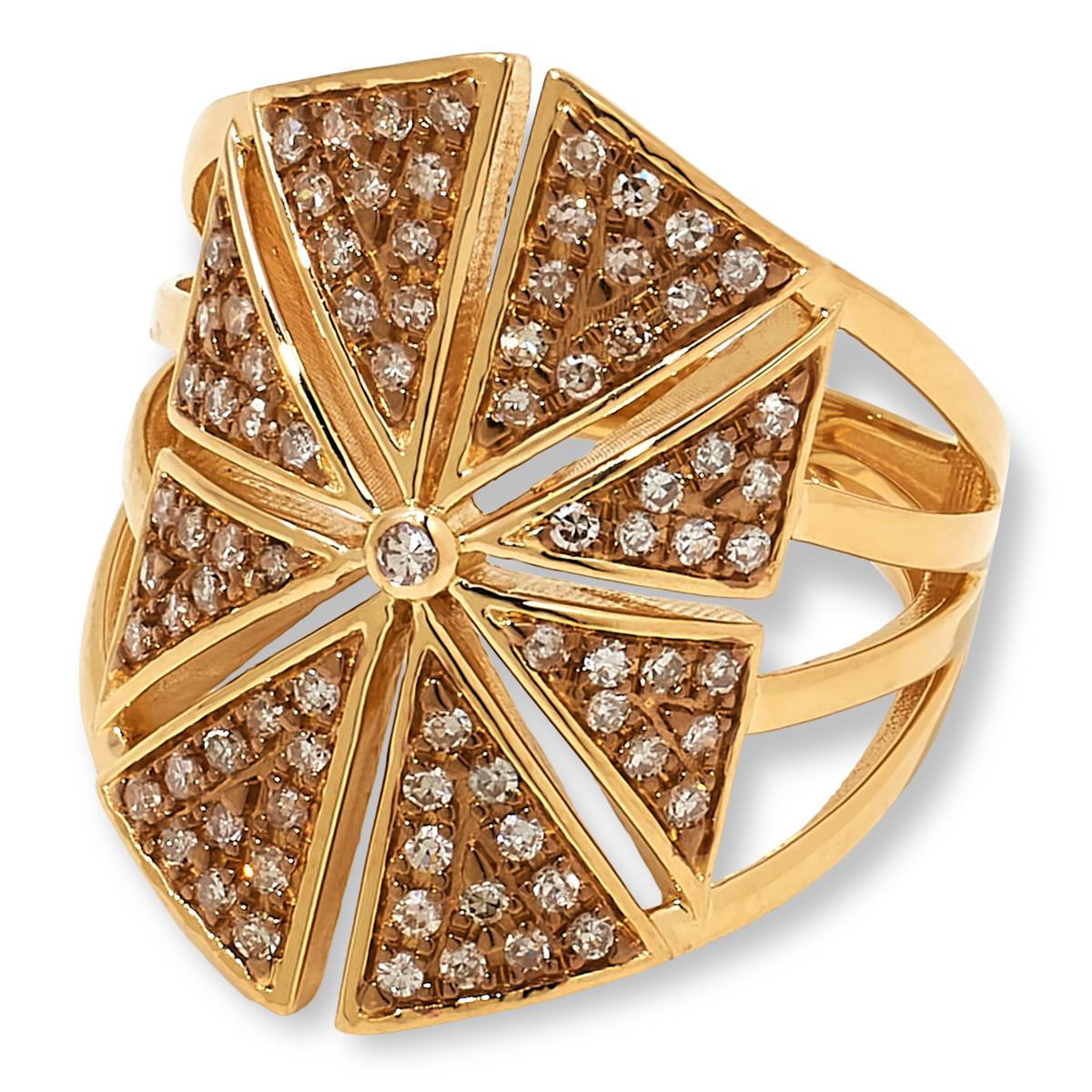 Rarities Gold-Plated 1/2cttw Champagne Diamond Open Space Star