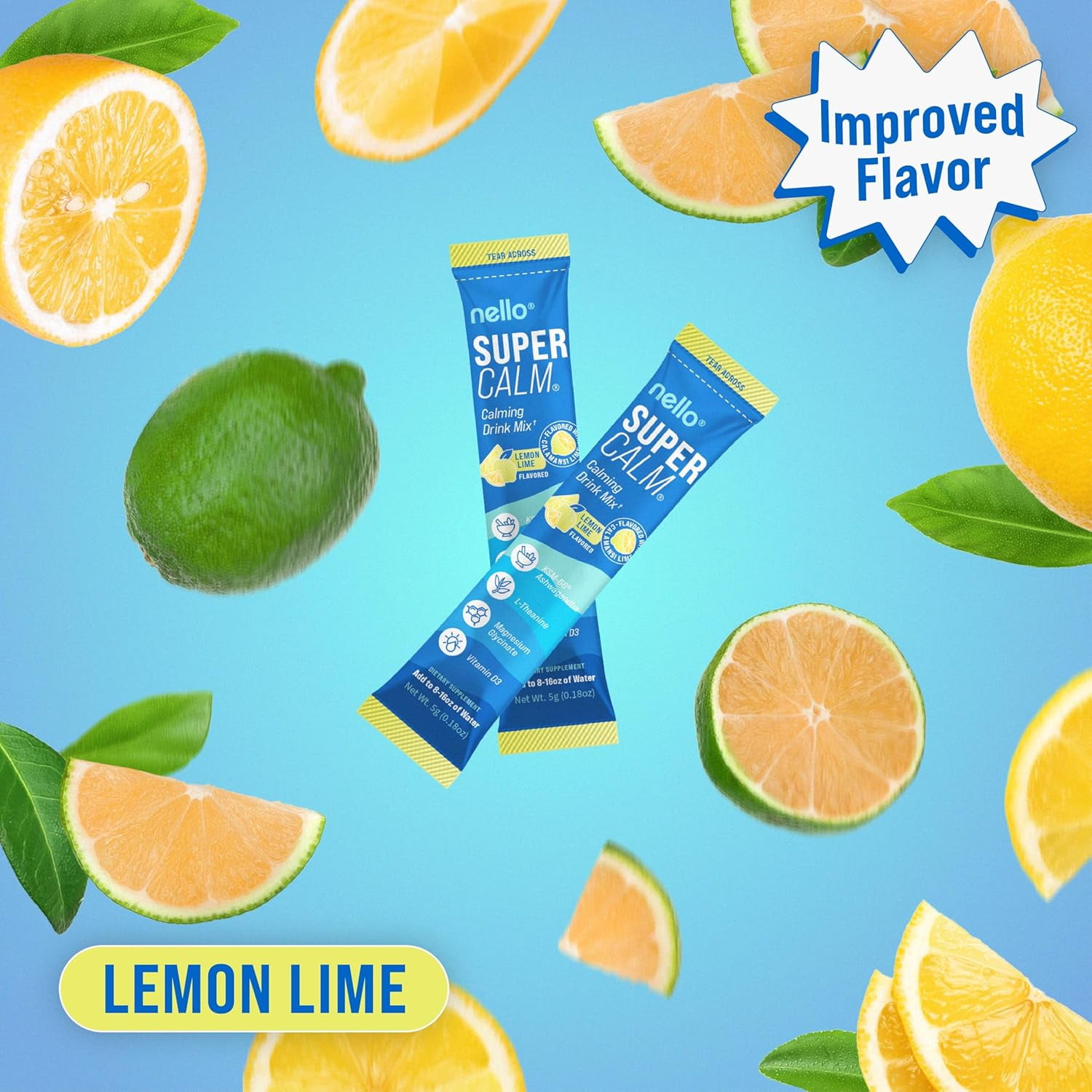 Nello Supercalm Drink Mix - Ashwagandha KSM 66, Magnesium