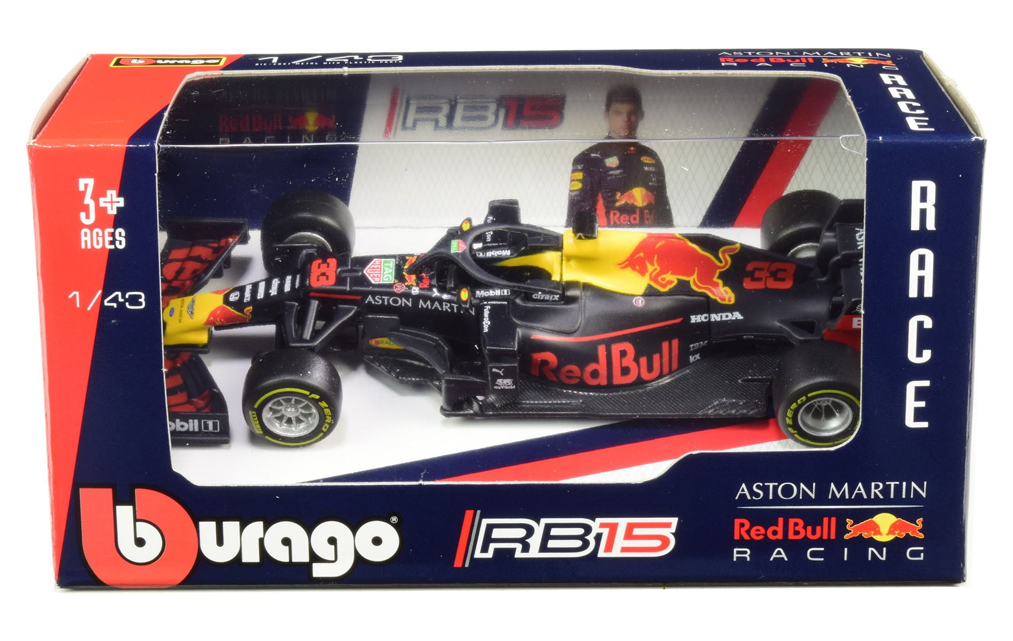 Bburago 1/43 Scale Aston Martin RB15 #33 Max Verstappen F1 Red