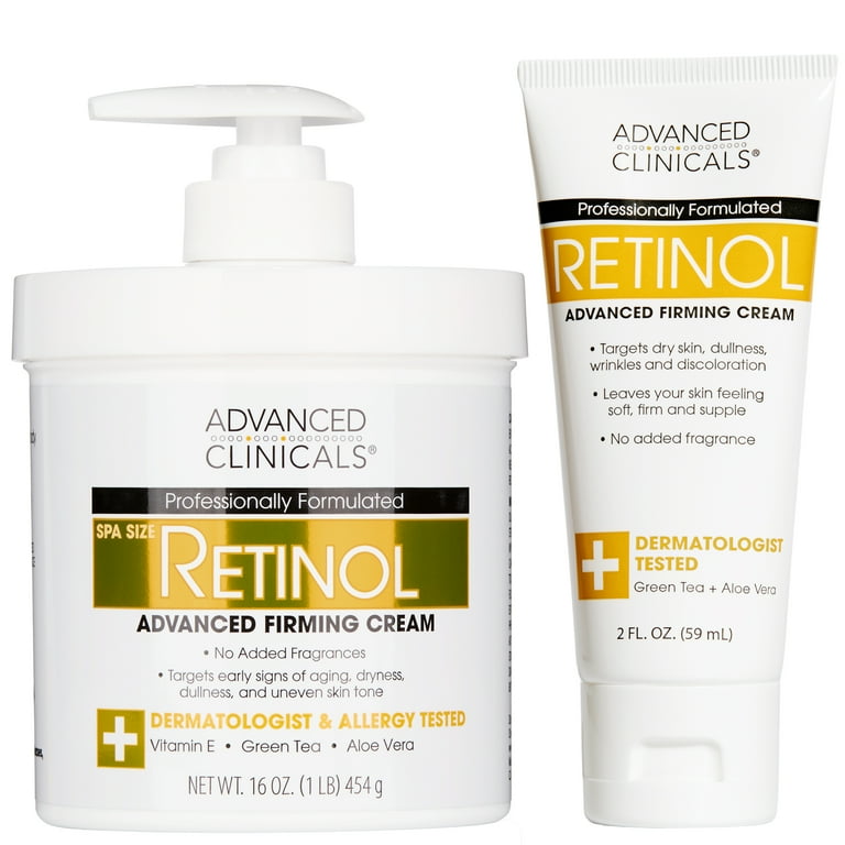 ADVANCED CLINICALS Retinol Firming Body Cream, 16oz Spa Size