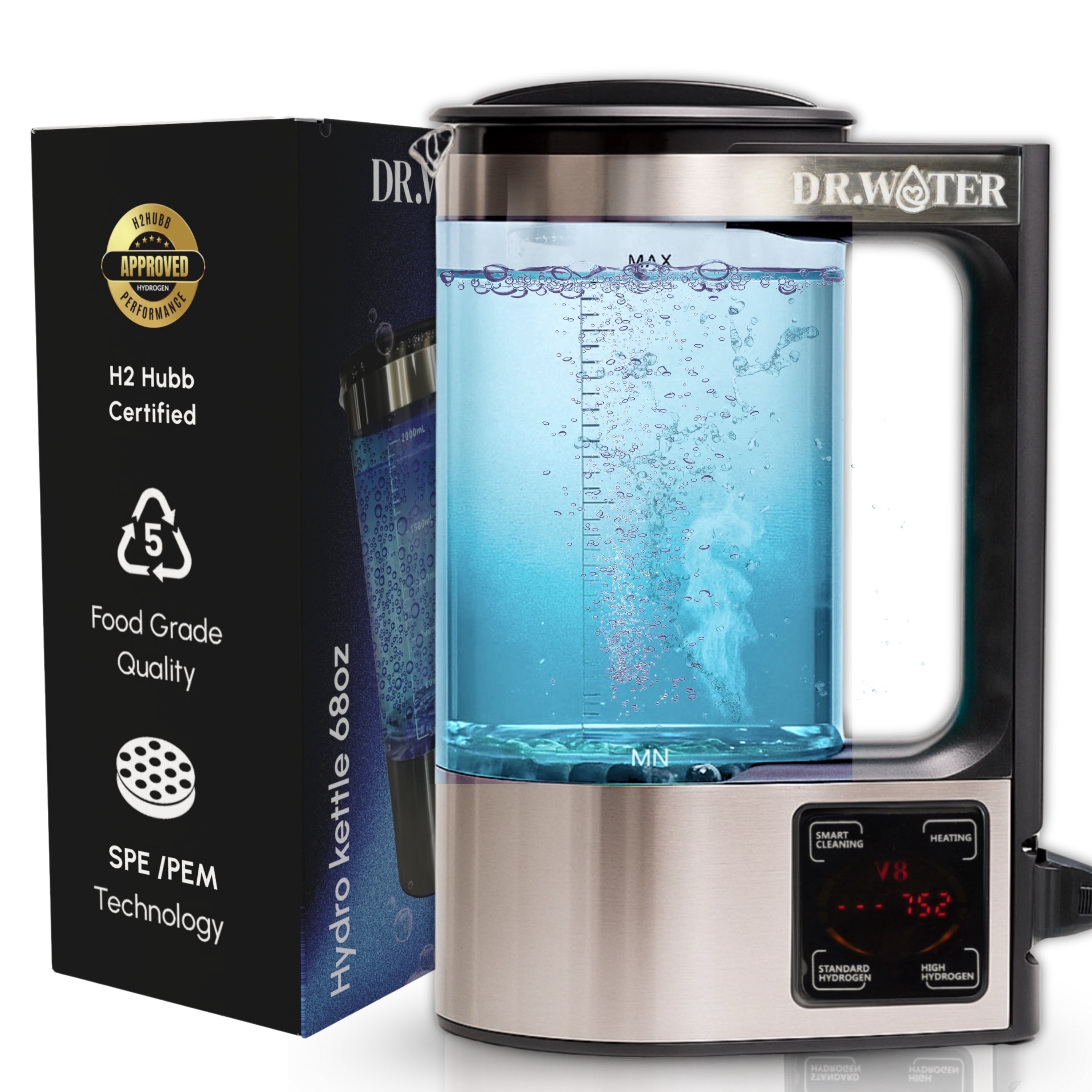 Dr.Water Hydrogen Water Bottle | 3X Hydrogen Concentration | 68oz