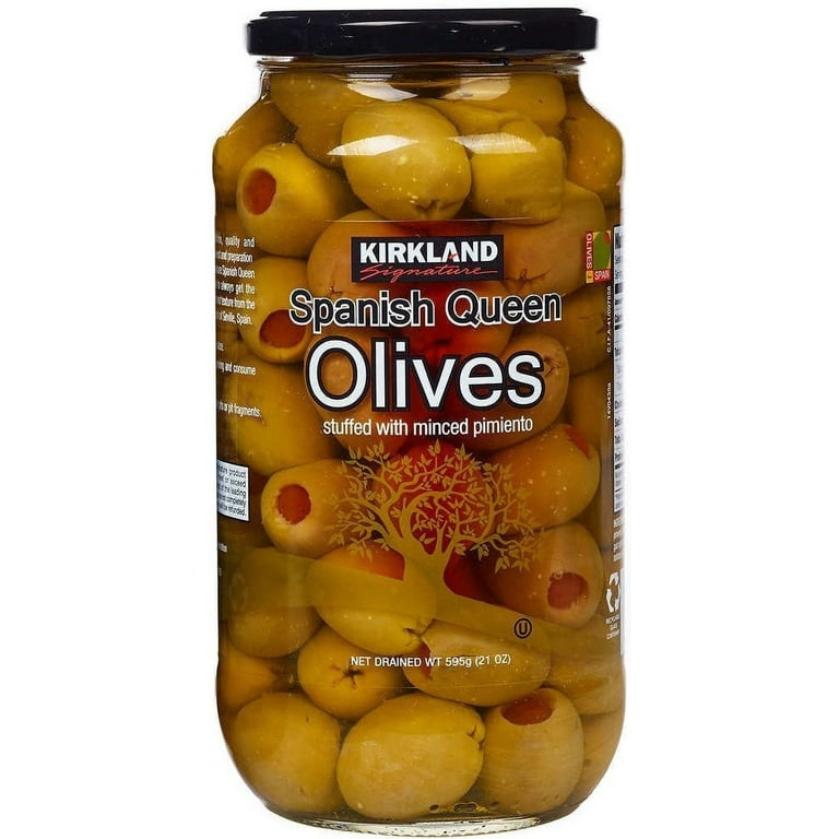 Kirkland Signature Spanish Queen Olives Stuffed with Pimiento 21Oz