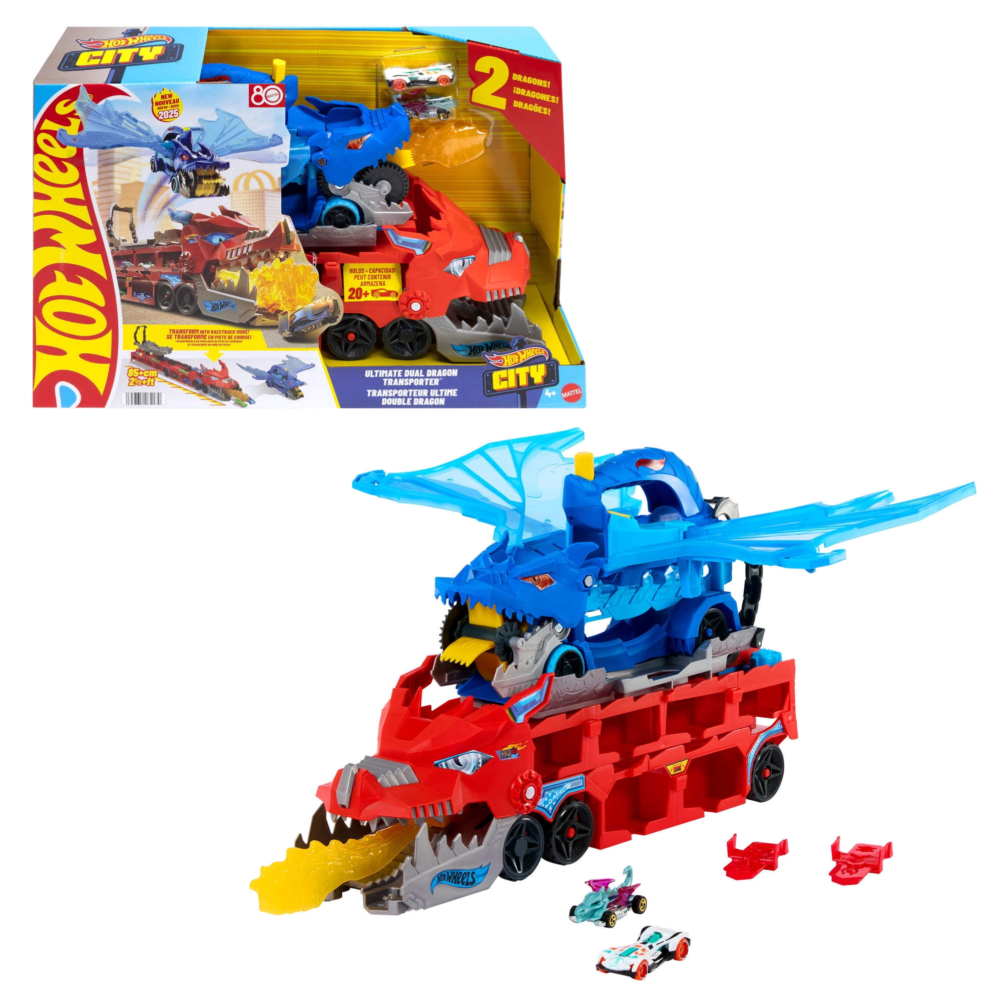Hot Wheels City Hot Wheels Ultimate Dual Dragon Transporter & 2 1
