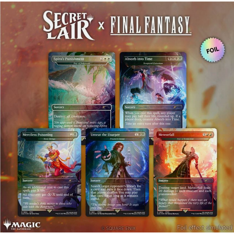 Magic the Gathering Secret Lair x FINAL FANTASY Game Over Foil Set