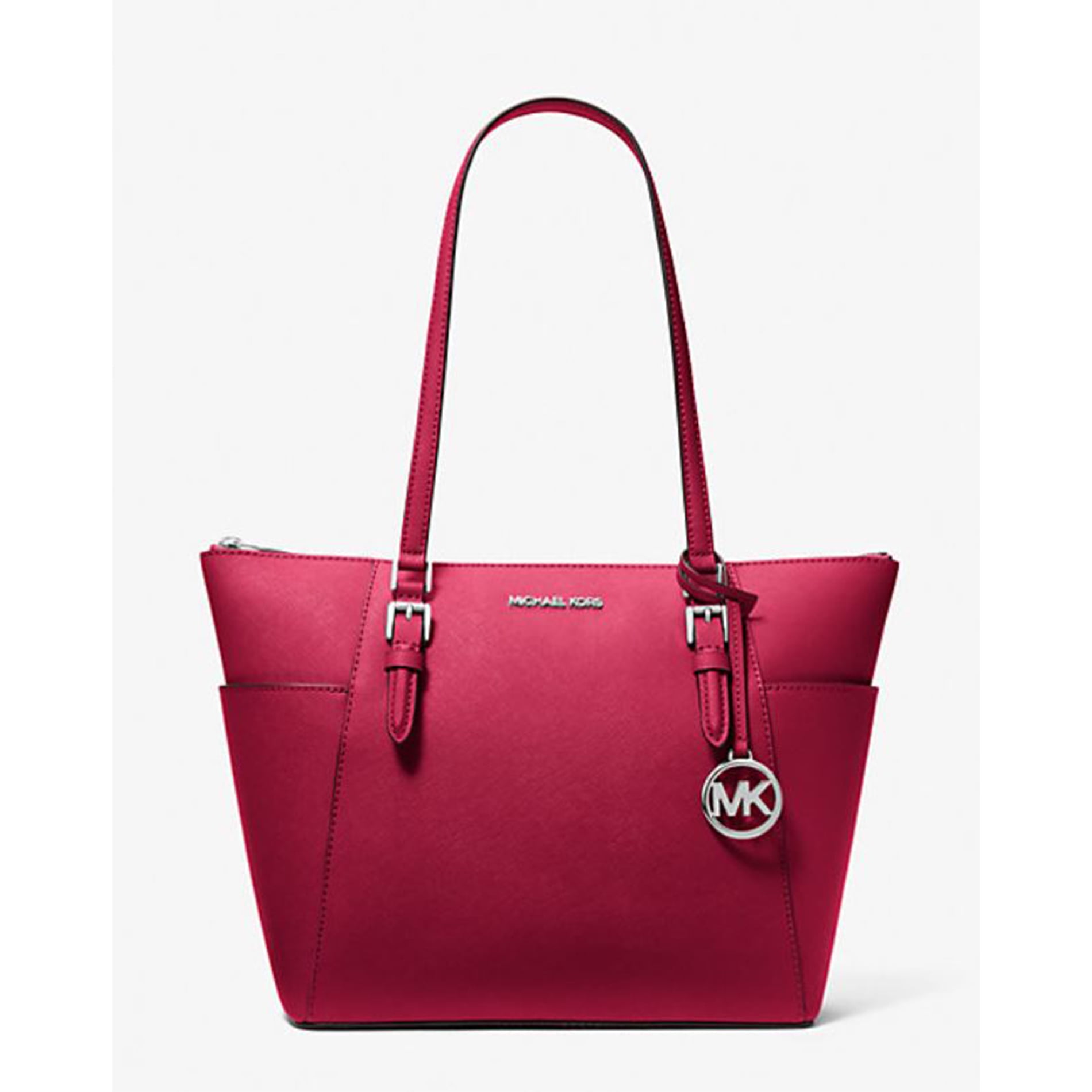 Michael Kors Charlotte Large Saffiano Leather Top-Zip Tote Bag