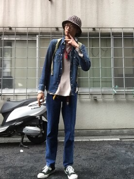 TENDERLOINのハットを使った人気ファッションコーディネート（季節：9