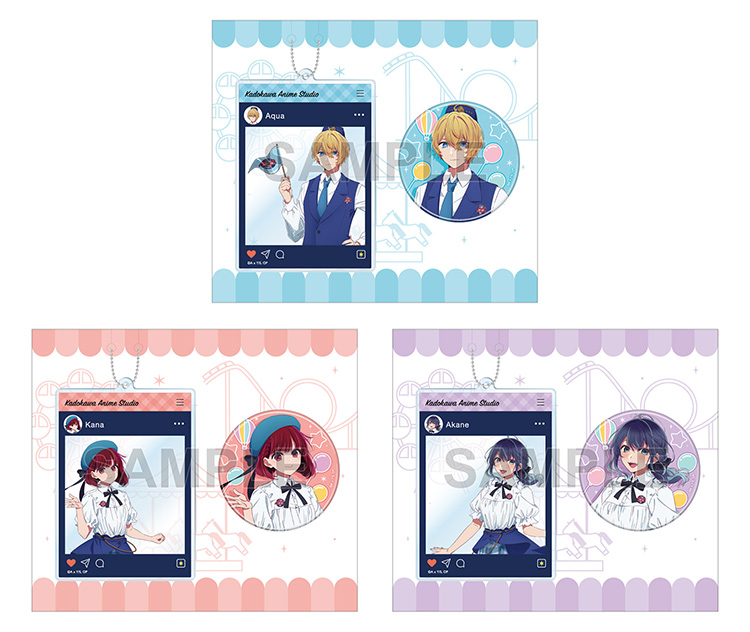 推しの子缶バッジ&SNSフレームアクリルキーホルダーあかねアニメ