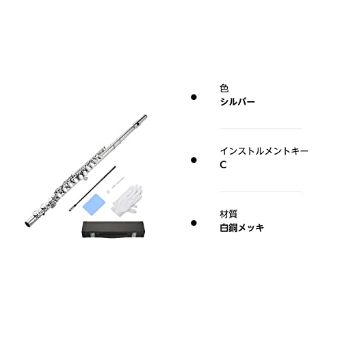 Enhong フルート 16穴 Cキー 白銅ニッケルメッキ製 サンクスギビング