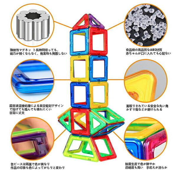 短納期 送料無料 磁石ブロック ネットブロック 40ピース 磁気おもちゃ