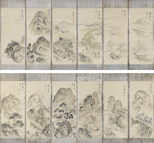 十二ヵ月離合山水図屏風｜収蔵品の紹介「出光コレクション」｜出光美術館