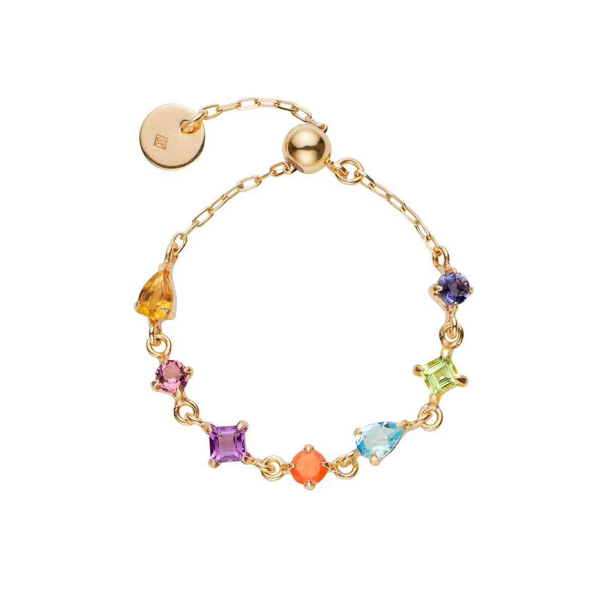 K10イエローゴールド ハピネスレインボーチェーンリング | ヴイエー