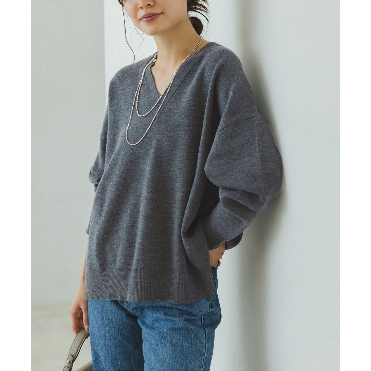 ファインメリノウールVネックニット | ノーブル(Noble) | マルイウェブ