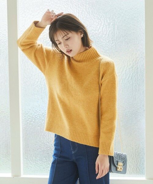 セール】 【洗える】ミドルゲージハイネック ニット （ニット