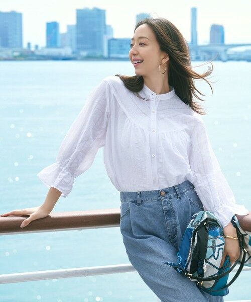 Oggi6月号掲載/接触冷感】23区DENIM サマー タック ワイド パンツ