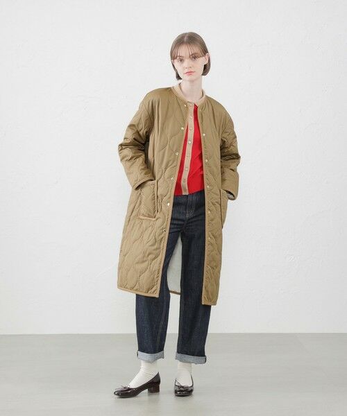 セール】 【WEB限&一部店舗限定定】ノーカラーキルティングロング