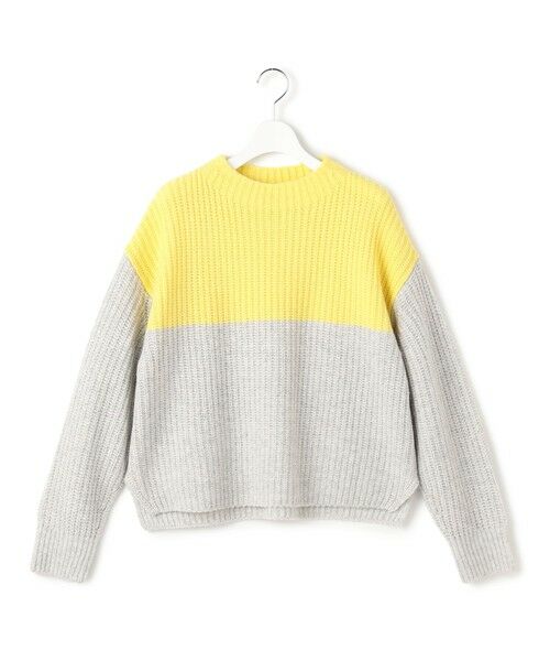 セール】 【洗える】ウールカシミヤ カラーブロック バルキー ニット