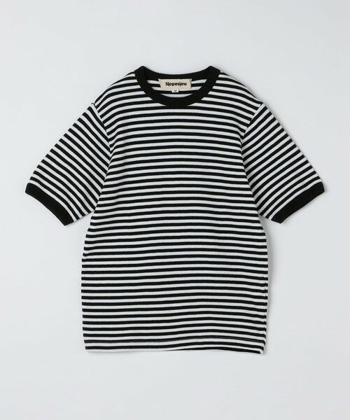 Slopeslow: Cotton interlock stripe crew neck T （Tシャツ）｜SHIPS
