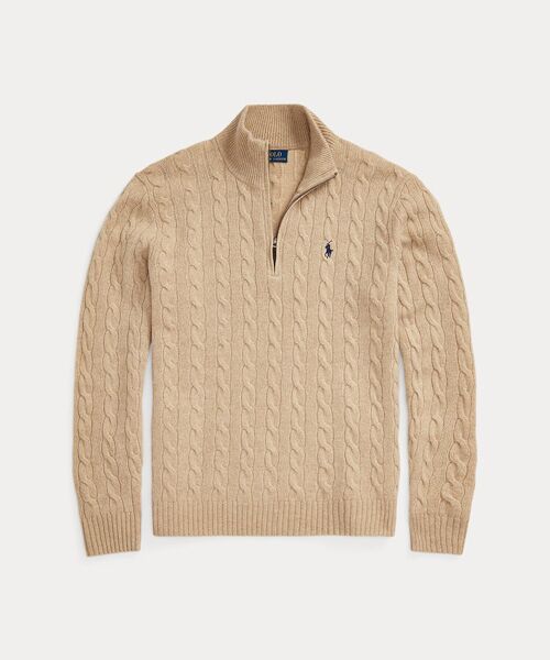 ケーブルニット ウールカシミヤ セーター （ニット・セーター）｜POLO