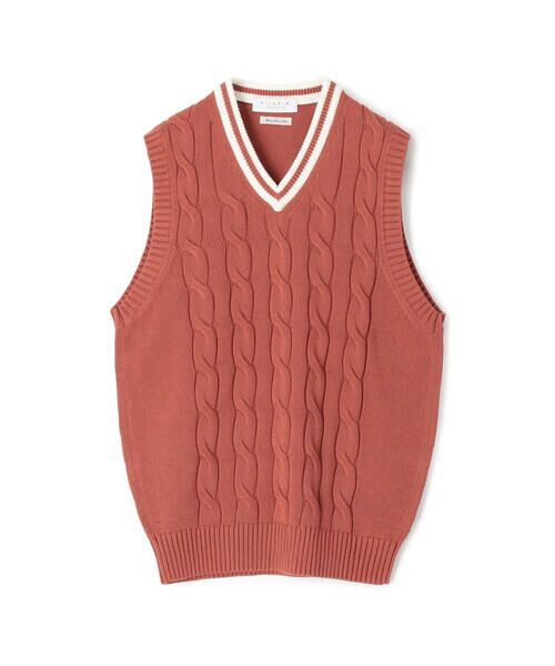 セール】 コットン Vネックチルデンベスト （ニット・セーター