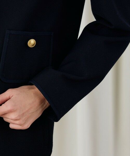 ウールオックスフォード クルーネックジャケット （ノーカラー