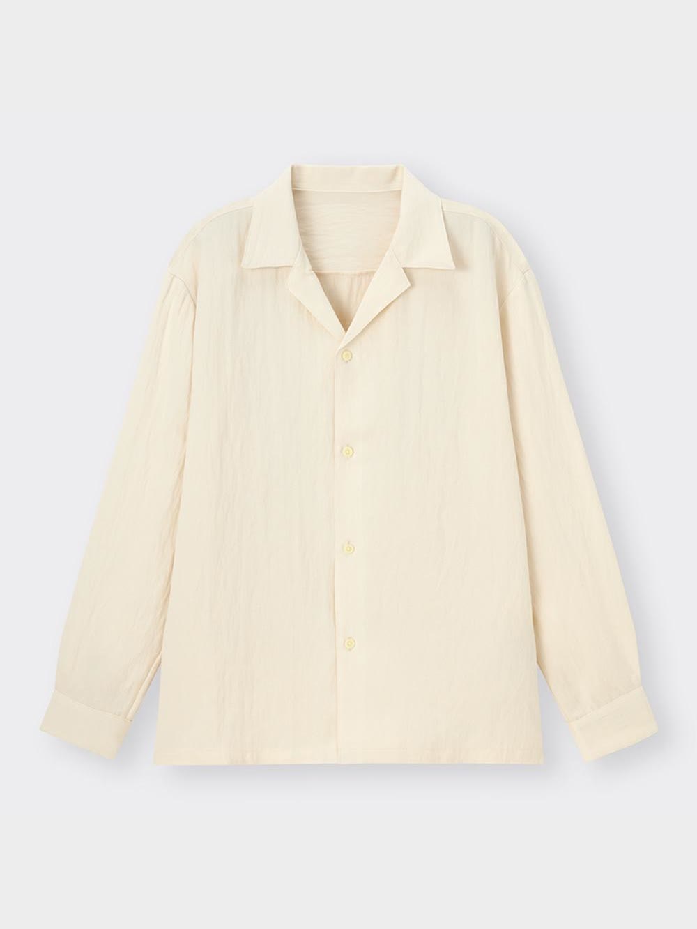 GU公式 | ドレープオープンカラーシャツ(長袖)NT+E