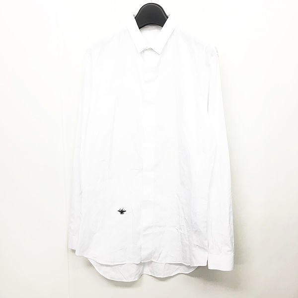 ディオールオム Dior HOMME bee刺繍 蜂ドレスシャツ ワイシャツ 長袖