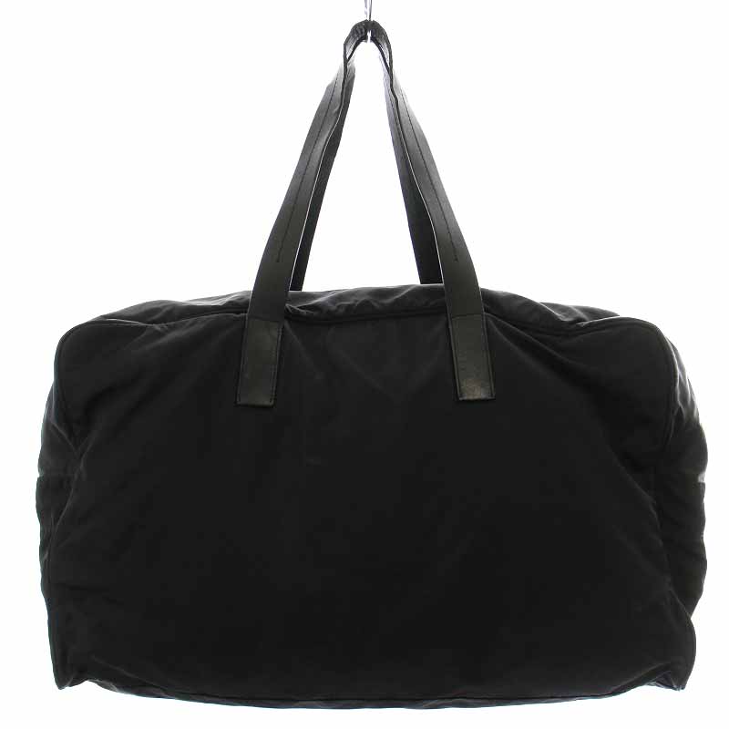 プラダ PRADA ボストンバッグ ナイロン 三角ロゴプレート 黒 ブラック