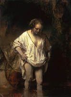 水浴する女 の美術・絵画素材