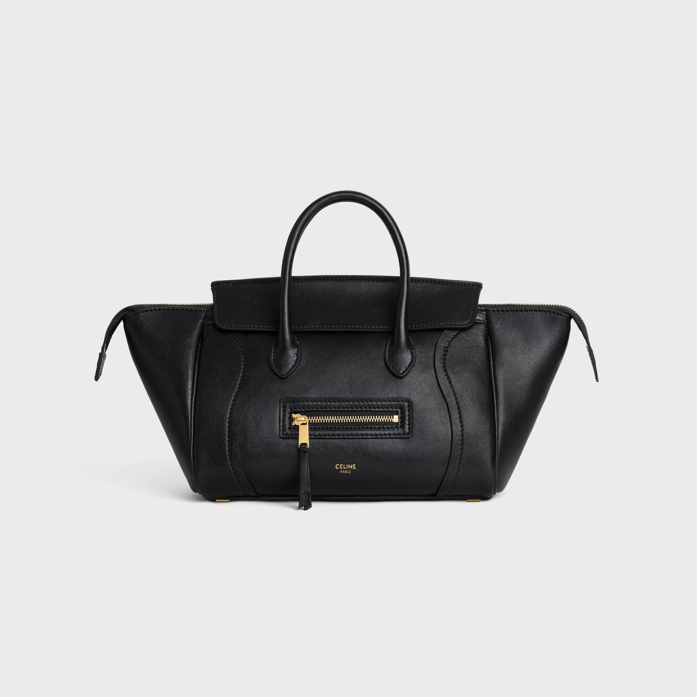 SMALL NEW LUGGAGE IN SUPPLE SHINY LAMBSKIN - BLACK | CELINE